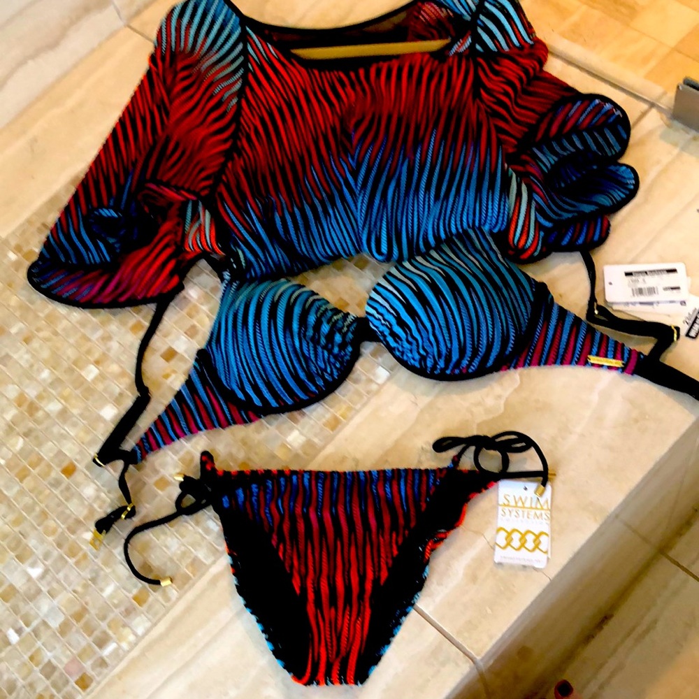 Vida matching bikini & coverup- S bottom, D cup top